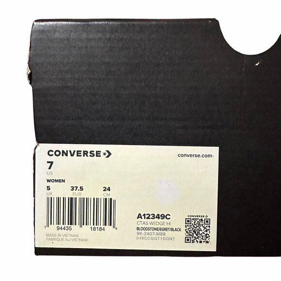 ❤️Converse Chuck Taylor All Star Wedge 7 Womens Shoes Sneaker Burgundy A12349C - Picture 11 of 14